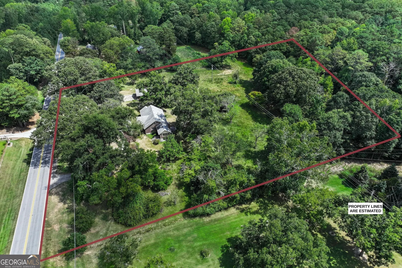 Aerial of the parcel boundary with Klondike Road running along one edge